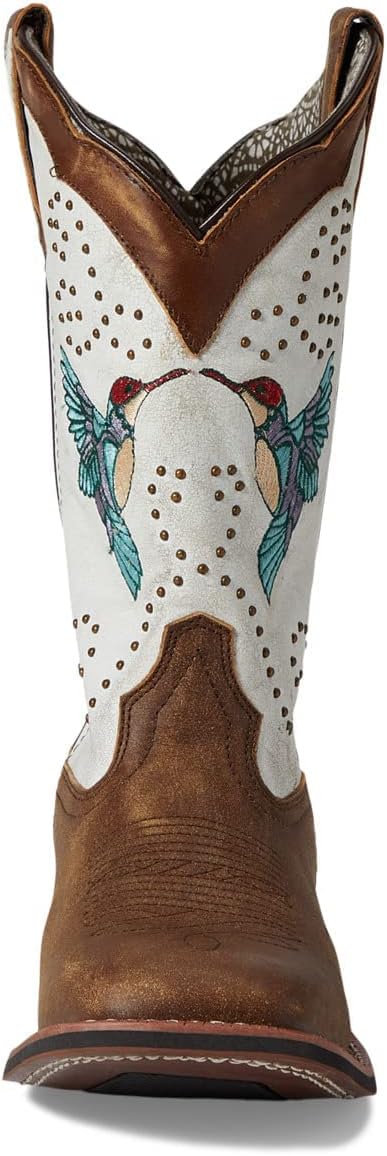 Laredo L5900 Women's Hummingbird  Embroidered Studded Western Boots - Broad Square Toe