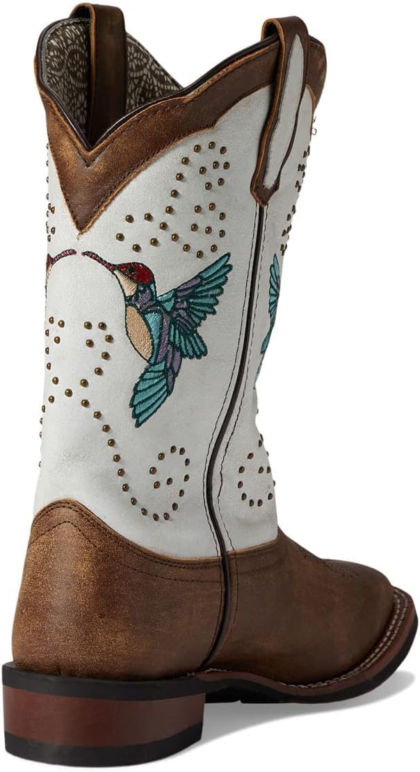 Laredo L5900 Women's Hummingbird  Embroidered Studded Western Boots - Broad Square Toe