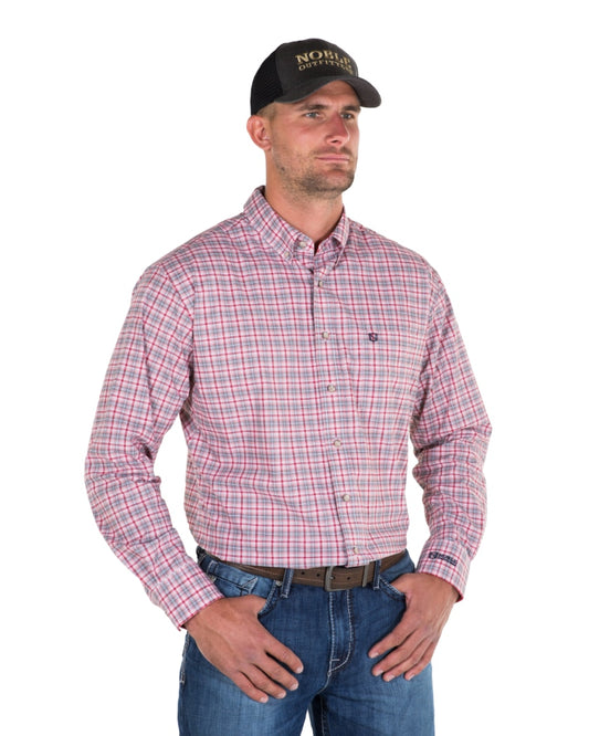 Noble Outfitters 11002-455 Mens Generations Fine Line Plaid Shirt