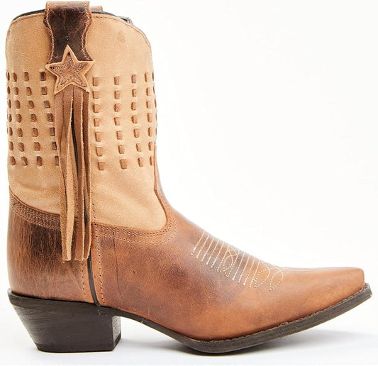 Laredo L1037 Fringe Women's Snip Toe Western Performance Boots - Brown