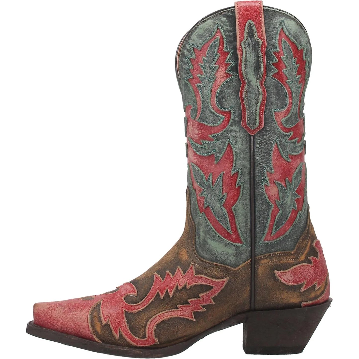 Dan Post DP4345 Women’s Paloma Tan/Turquoise Distressed Snip Toe Cowgirl Boots
