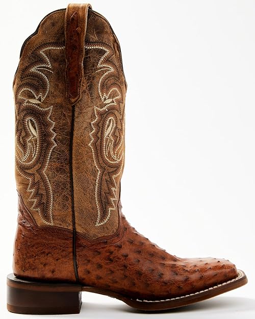 Dan Post DP80064 Women's Full Quill Ostrich Broad Square Toe Western Boots
