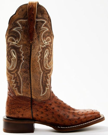 Dan Post DP80064 Women's Full Quill Ostrich Broad Square Toe Western Boots