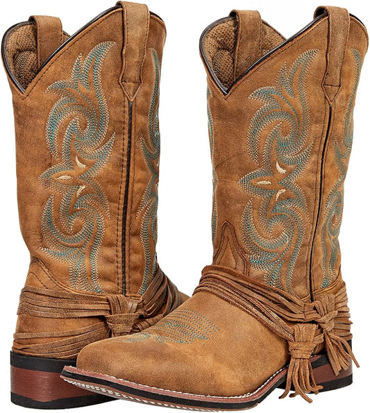 Laredo L5848 Women's Sadie Tan Distressed Western Boots