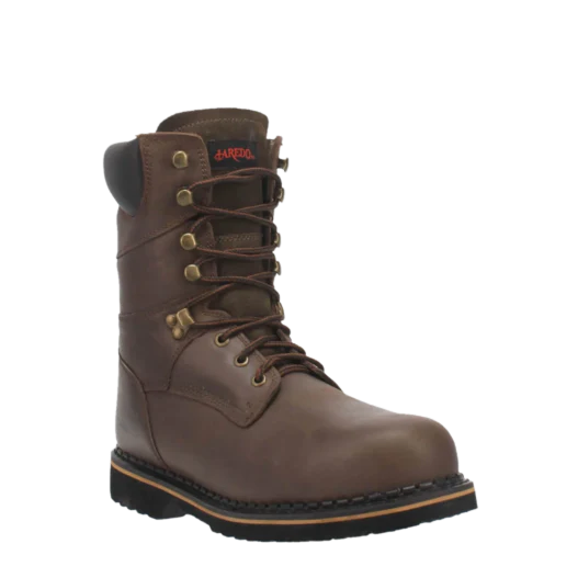 Laredo Chain L88344 Men’s Dark Brown Leather Cowboy Work Boots – Steel Toe, Electrical
