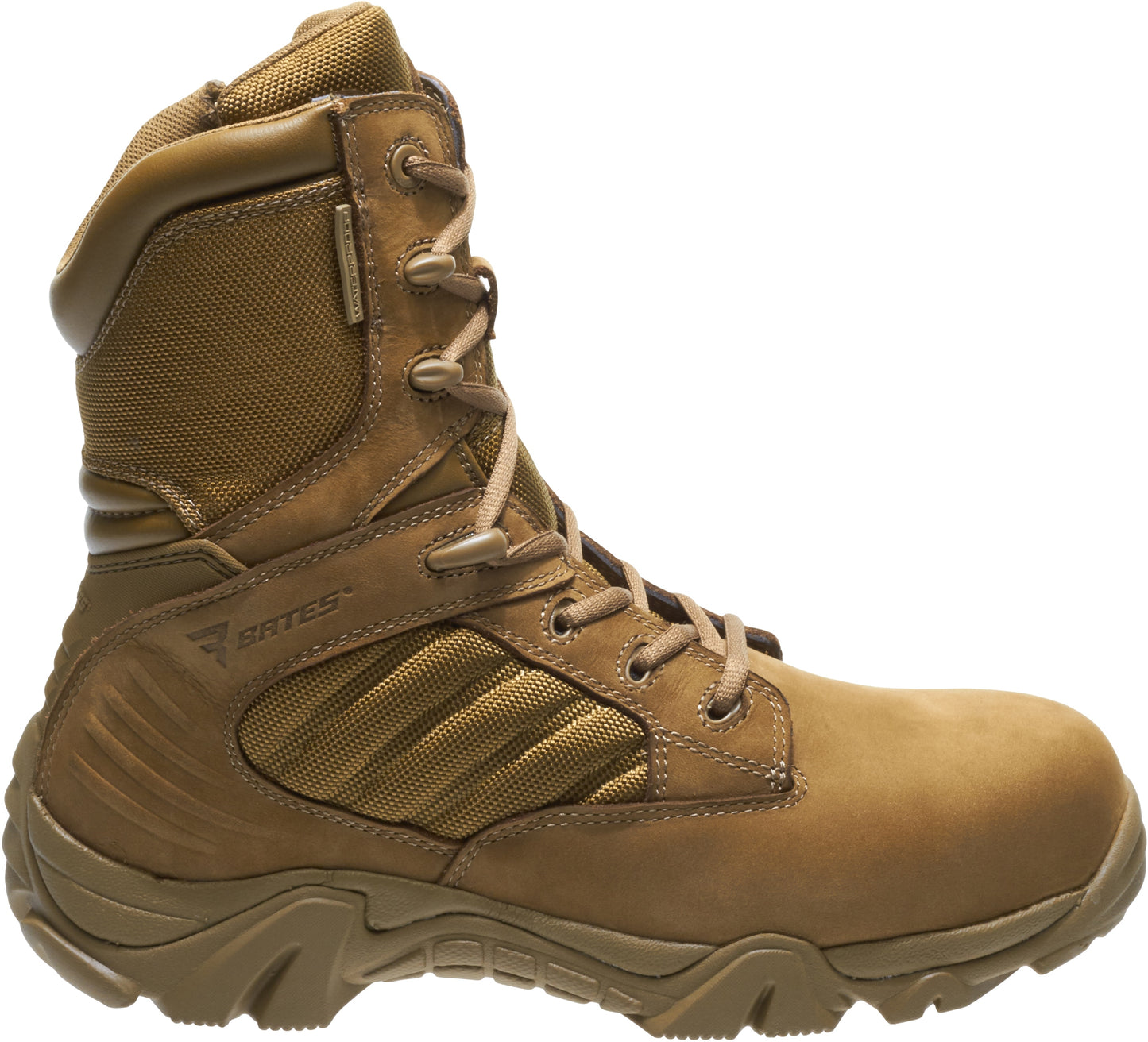 Bates Men's GX-8 Waterproof Composite Toe Side Zip Military and Tactical Boot, Coyote