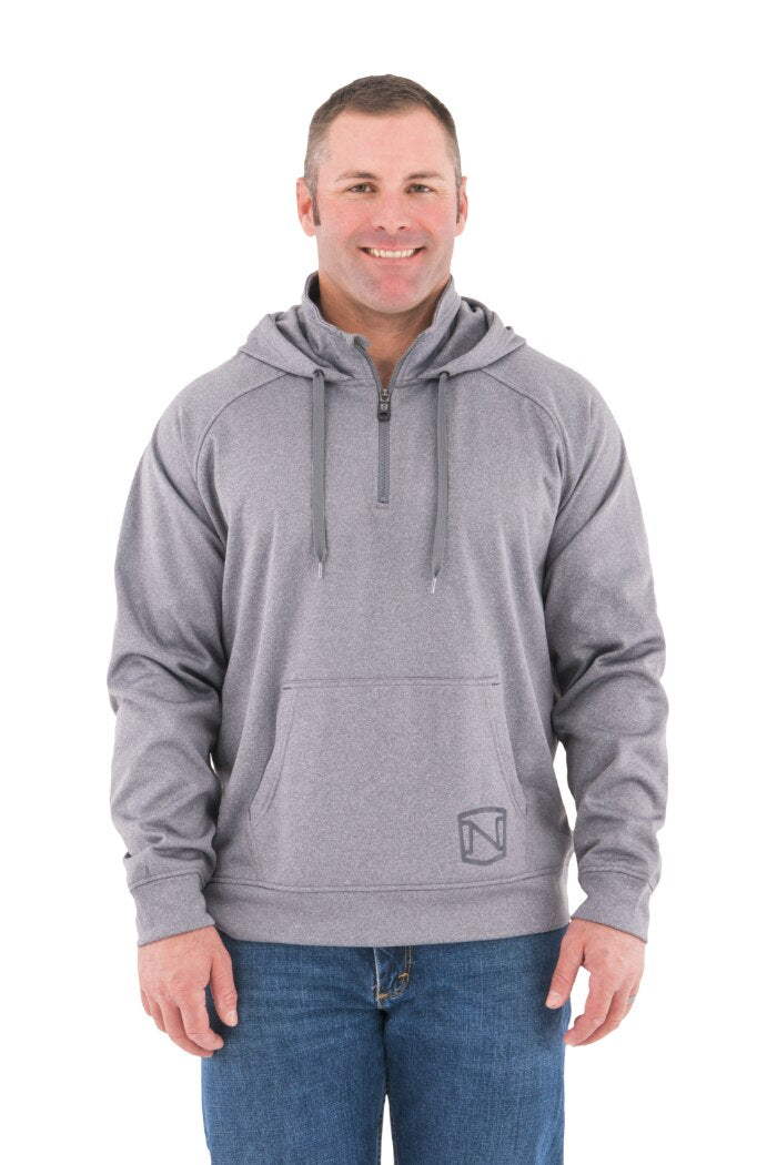 Noble Outfitters 18502-016 Mens Warmwear Quarter Zip Gray Hoodie Jacket