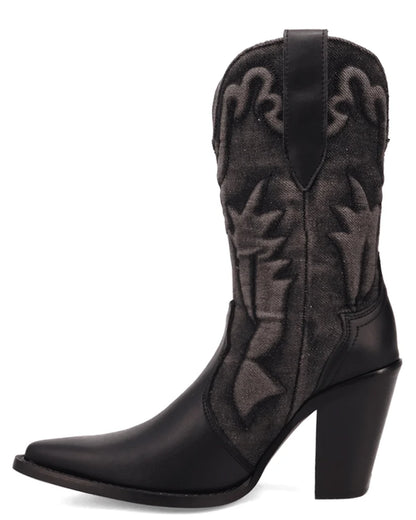 Dingo Di2247-BLA Women’s Tipsy Black Leather Western Boots – Cowgirl Boots