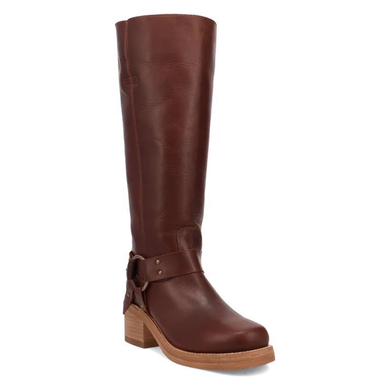 Dingo Di2292-BRO Casbah Women's Brown 16" Leather Round Toe Harness Boots