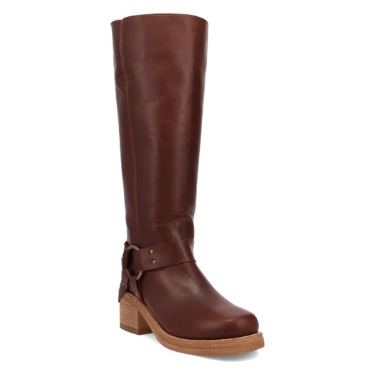 Dingo Di2292-BRO Casbah Women's Brown 16" Leather Round Toe Harness Boots