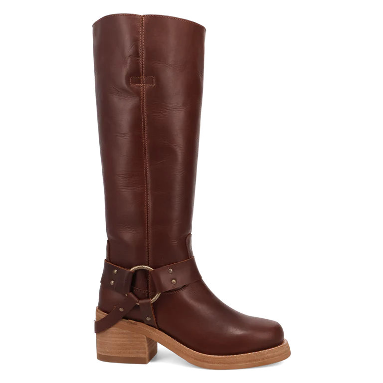 Dingo Di2292-BRO Casbah Women's Brown 16" Leather Round Toe Harness Boots