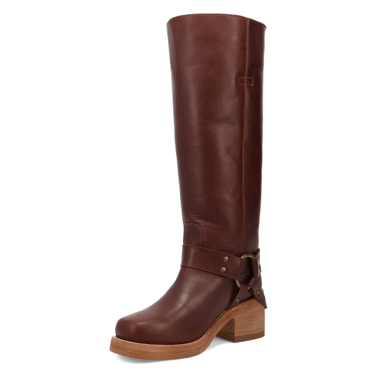 Dingo Di2292-BRO Casbah Women's Brown 16" Leather Round Toe Harness Boots