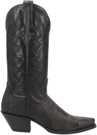 Dan Post 3008 Womens 13" Charcoal Drifter Lizard Snip Toe Boot