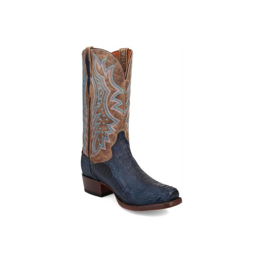 Dan Post DP3102 Men’s Anders Ostrich Square Toe Boots, Blue/Brown