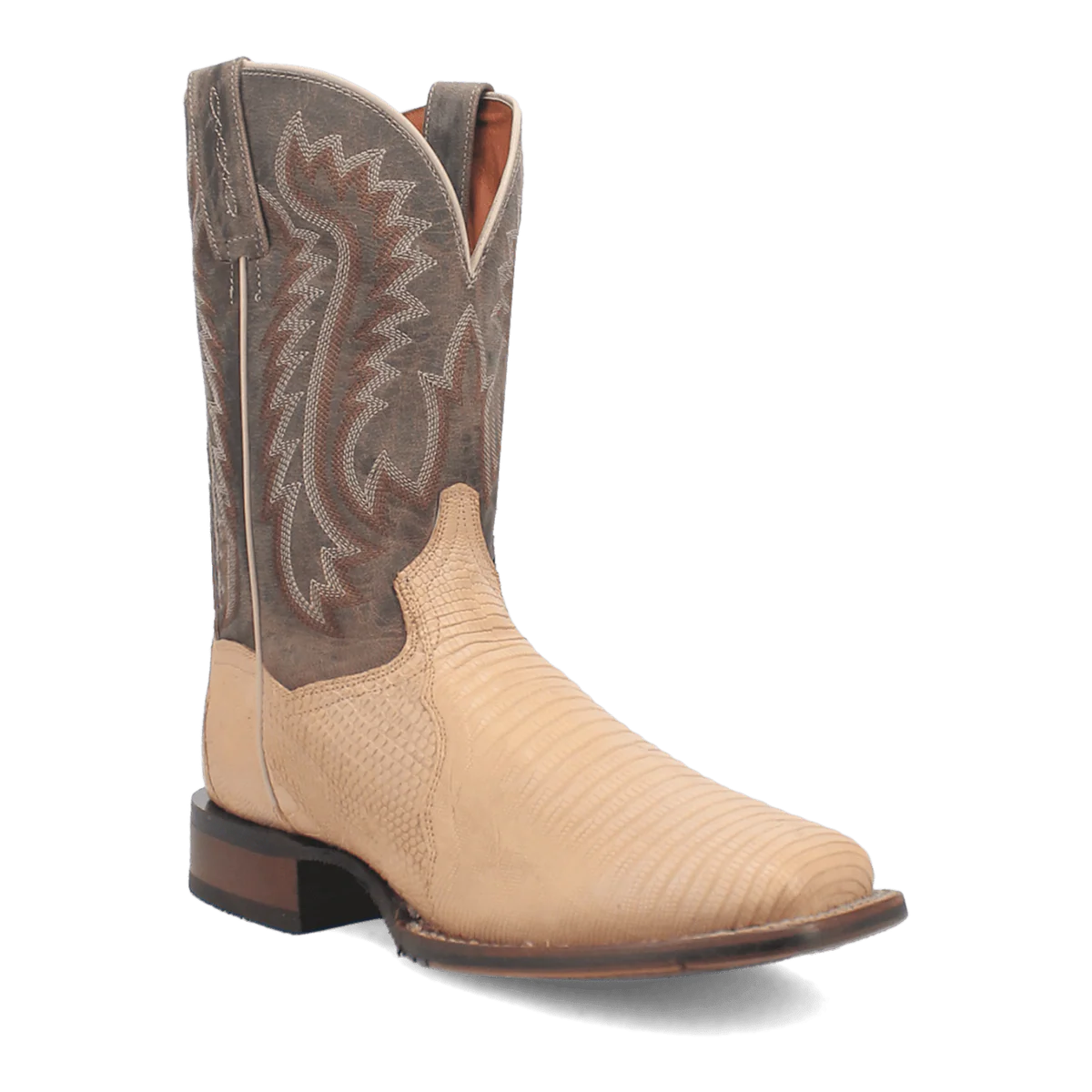 Dan Post Men’s MFDP4182 Barrett Genuine Lizard Square Toe Western Boots Sand