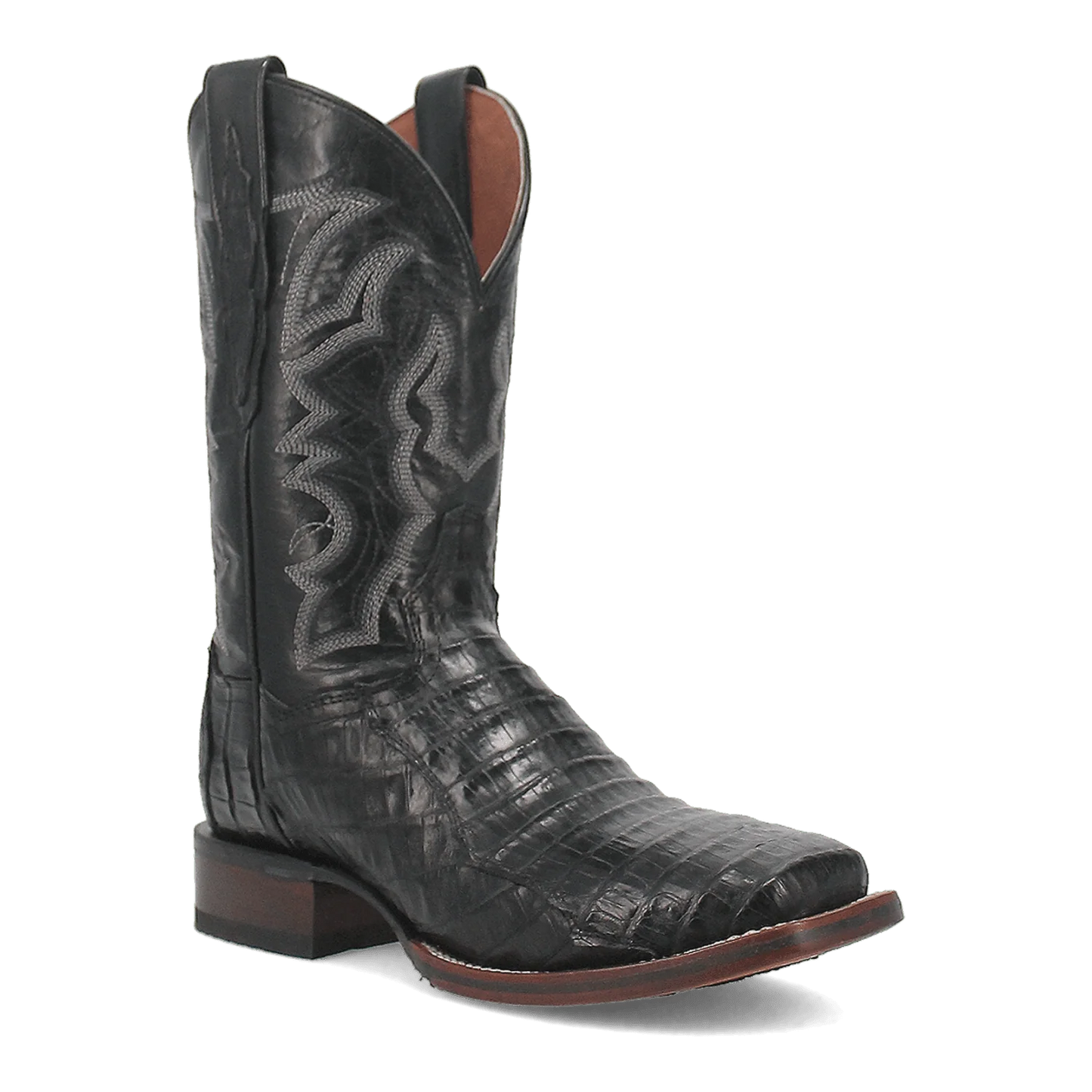 Dan Post Men’s MFDP4305 Kingsly Genuine Caiman Square Toe Western Boots Black