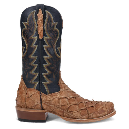 Riggs Pirarucu DP5021 Square Toe Embroidered Leather Cowboy Boots
