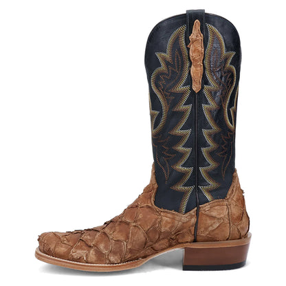 Riggs Pirarucu DP5021 Square Toe Embroidered Leather Cowboy Boots