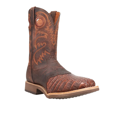 Dan Post DP5182 Men's Egan Caiman Embroidered Pull On Square Toe Cowboy Boots
