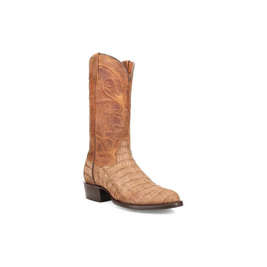 Dan Post DP7036 Men’s Makara Caiman Round Toe Western Boots, Brown