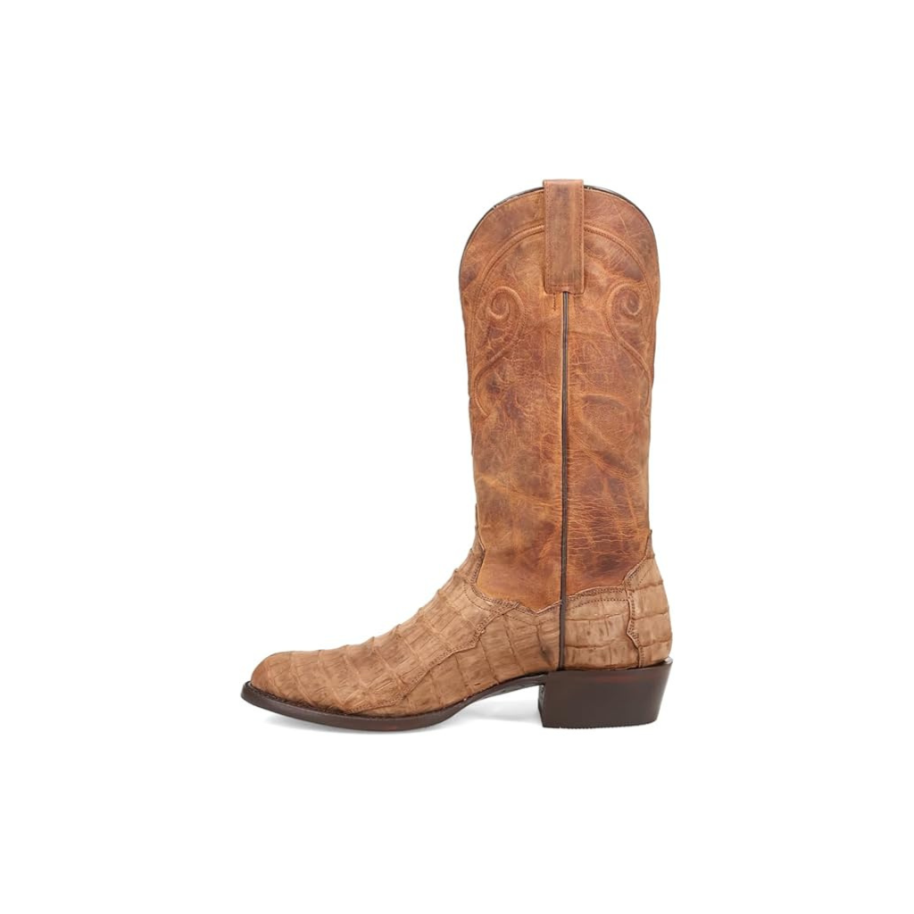 Dan Post DP7036 Men’s Makara Caiman Round Toe Western Boots, Brown