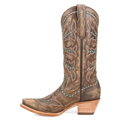Dan Post DP7054 Women's Mesa Embroidered Pull On Snip Toe Mid-Calf Casual Boots