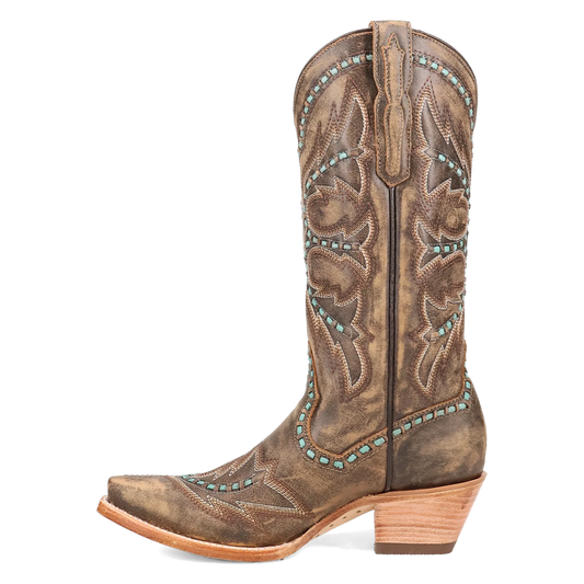 Dan Post DP7054 Women's Mesa Embroidered Pull On Snip Toe Mid-Calf Casual Boots
