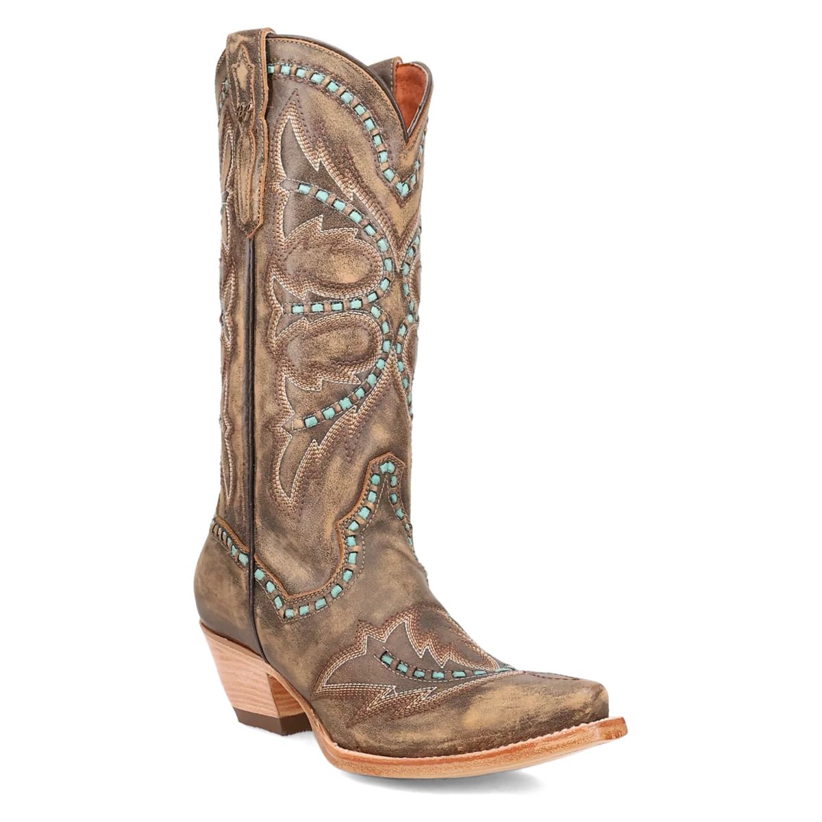 Dan Post DP7054 Women's Mesa Embroidered Pull On Snip Toe Mid-Calf Casual Boots