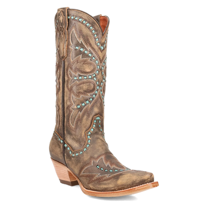 Dan Post DP7054 Women's Mesa Embroidered Pull On Snip Toe Mid-Calf Casual Boots