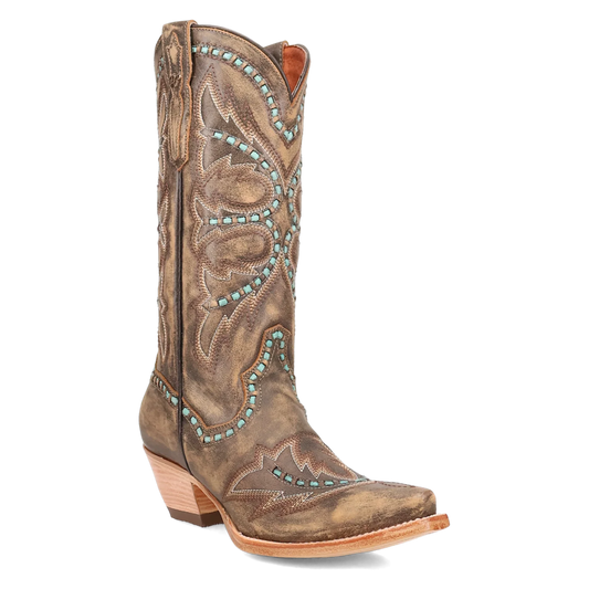 Dan Post DP7054 Women's Mesa Embroidered Pull On Snip Toe Mid-Calf Casual Boots