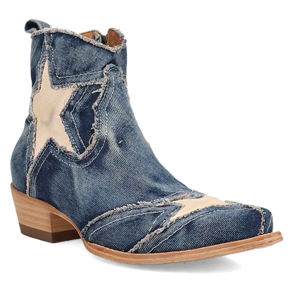Dan Post DP7109 Women's Stardust Denim Bootie Western Boots Size 7 Medium