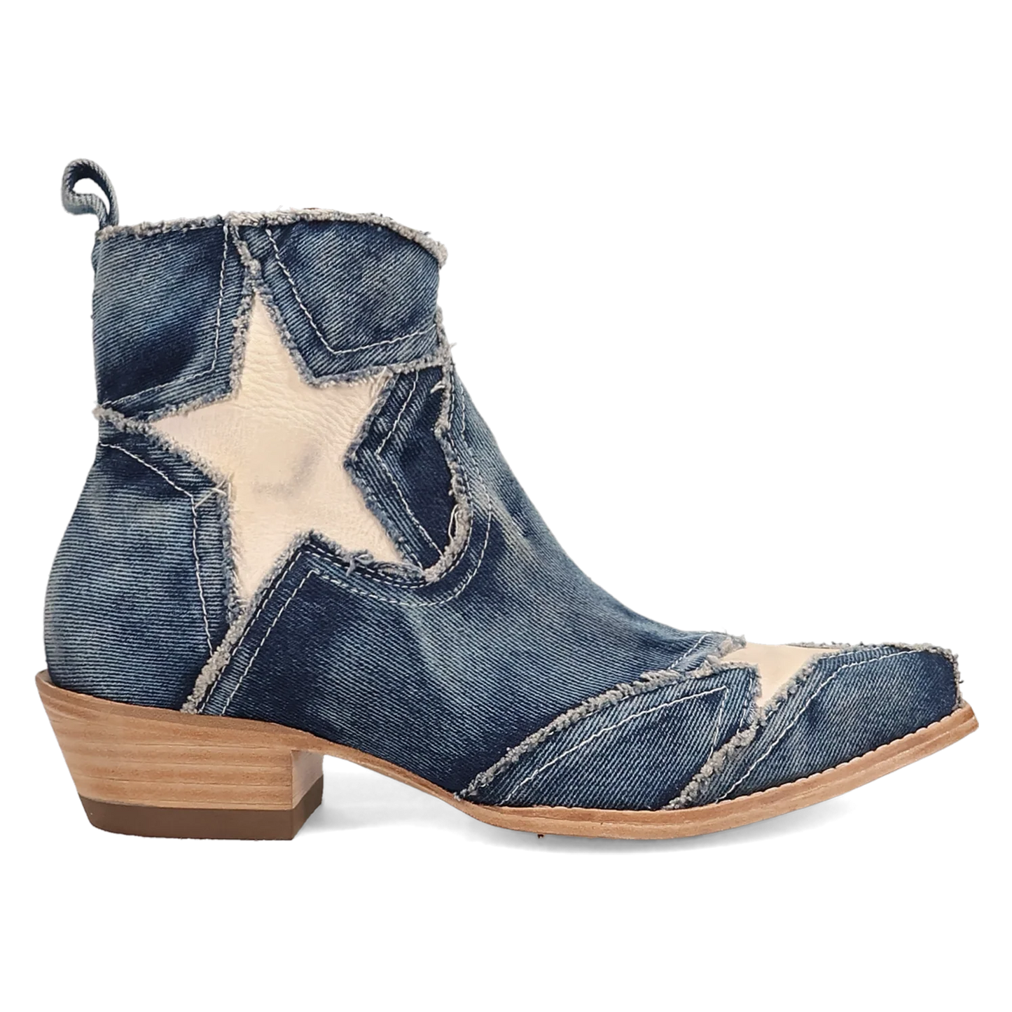 Dan Post DP7109 Women's Stardust Denim Bootie Western Boots Size 7 Medium