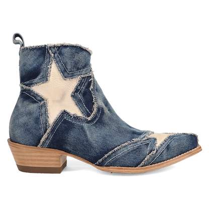 Dan Post DP7109 Women's Stardust Denim Bootie Western Boots Size 7 Medium