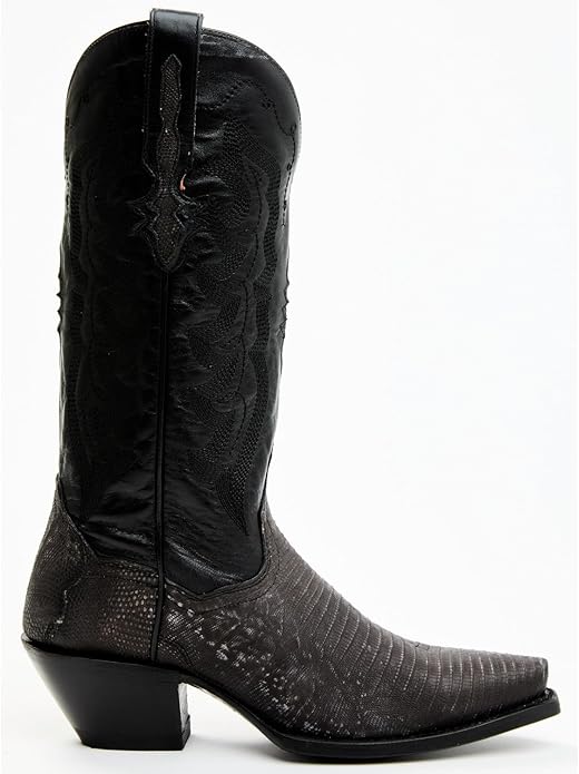 Dan Post 80067 Women Exotic Lizard Black Western Snip Toe Boot