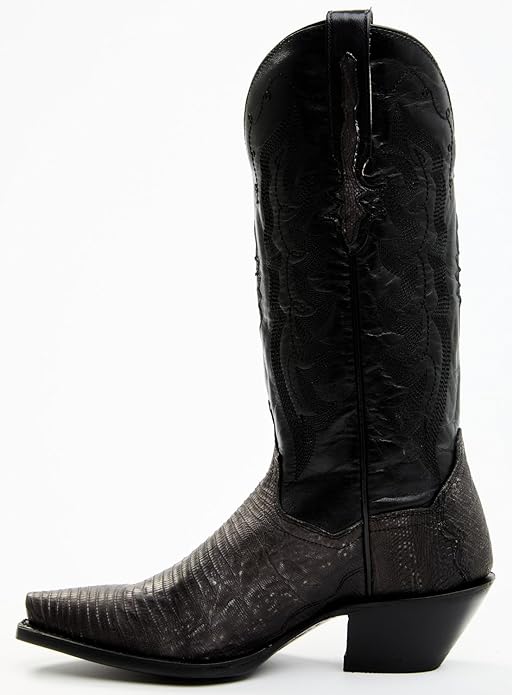 Dan Post 80067 Women Exotic Lizard Black Western Snip Toe Boot