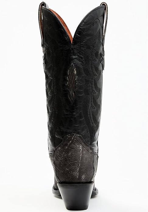 Dan Post 80067 Women Exotic Lizard Black Western Snip Toe Boot