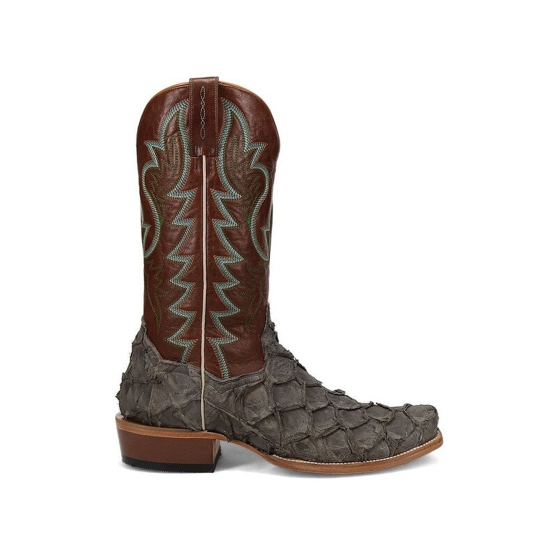 Dan Post Pirarucu Riggs DP5022 Men’s Gray Square Toe Western Boots