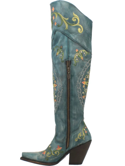 Dan Post DP3271 Women's Flower Child Turquoise Western Boots