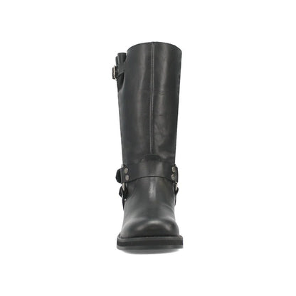 Dingo Harlee Di210-BLA Women’s Leather Round Toe Harness Boots - Black