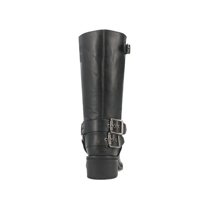 Dingo Harlee Di210-BLA Women’s Leather Round Toe Harness Boots - Black