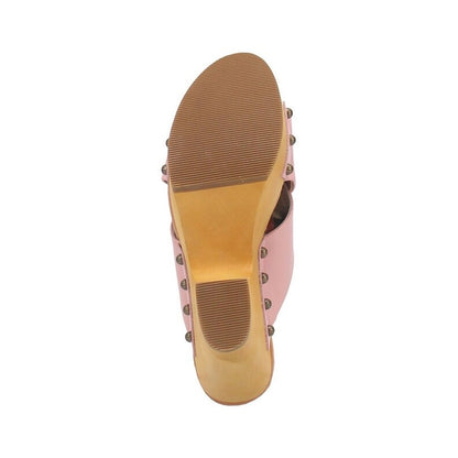 Dingo Driftwood Di849-PIN Women’s Leather Slip-On Clogs-Pink