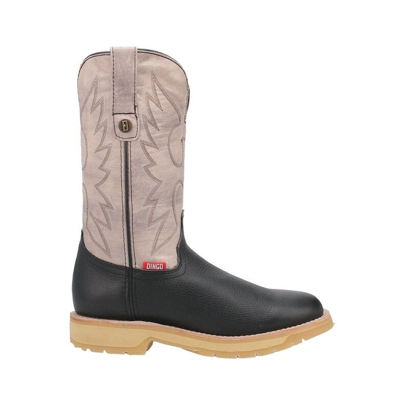Dingo Dust Bowl Di605-BLA Men’s Leather Round Toe Pull-On Western Boots