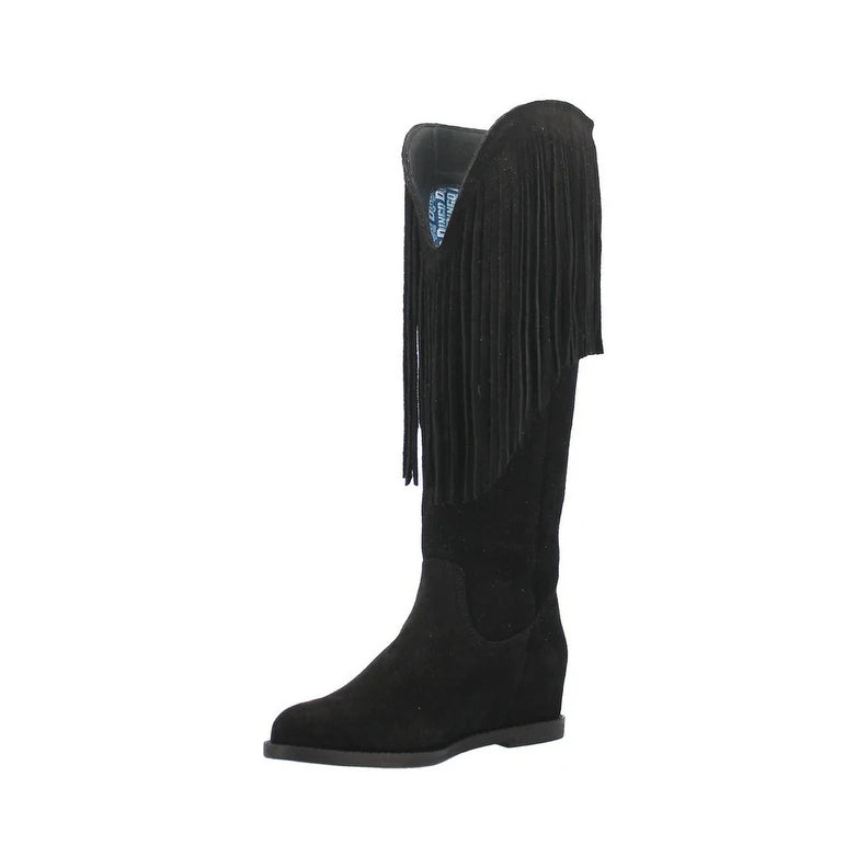 Dingo Hassie Di935-BLA Women’s Fringe Pull-On Western Boots - Black