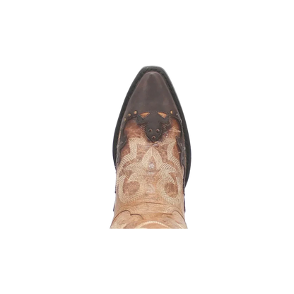 Dan Post Women’s MFDP4203 Joni Tan with Chocolate Overlay Snip Toe Cowgirl Boots