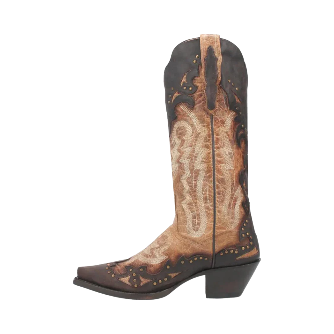 Dan Post Women’s MFDP4203 Joni Tan with Chocolate Overlay Snip Toe Cowgirl Boots