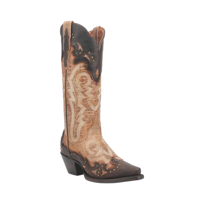 Dan Post Women’s MFDP4203 Joni Tan with Chocolate Overlay Snip Toe Cowgirl Boots