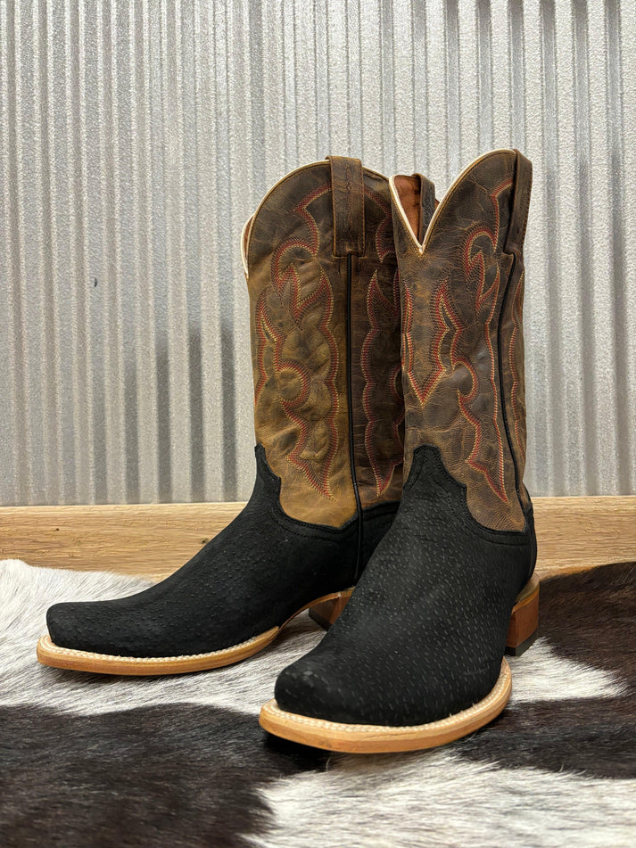 Dan Post DP5024 Men’s Carpincho Black & Brown Cutter Toe Cowboy Boots – Western Boots