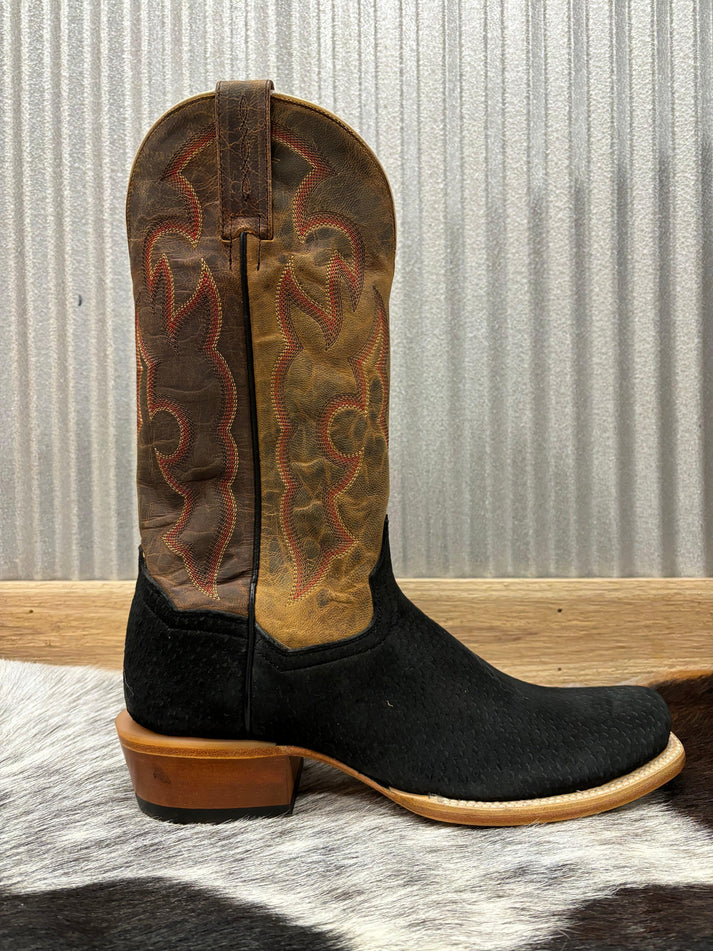 Dan Post DP5024 Men’s Carpincho Black & Brown Cutter Toe Cowboy Boots – Western Boots