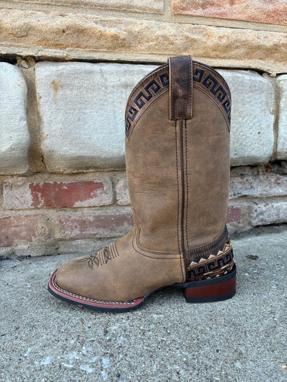 Laredo Women's Atzi L5683 Tan Brown Embroidered Western Boots – Square Toe