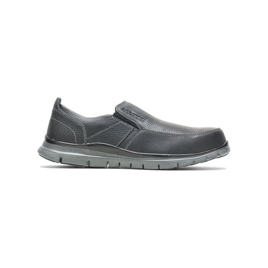 Hytest K10180 Porter Men’s Steel Toe Slip-On Work Shoe, Black, 8.5 W